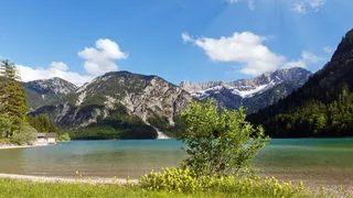 Plan lake with beach