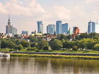 Skyline of a city in Poland